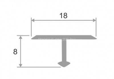 Латунный Т-профиль 18 мм ЛПТ-18 браш 2,7 м