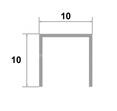 Латунный П-профиль PU 10 OS 10х10х10 шлифованный 3м