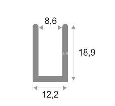 Алюминиевый П-профиль для стекла 9 мм ПО-145 серебро матовое 3 м