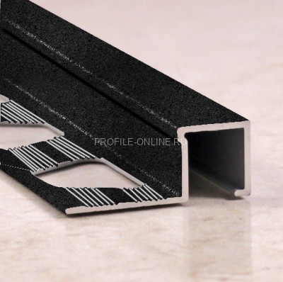 П-профиль алюминиевый 10х10 мм ПО-П10х10 черный муар 2,7 м