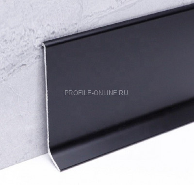 Плинтус напольный алюминиевый 40 мм ПТ-40 черный 3 м