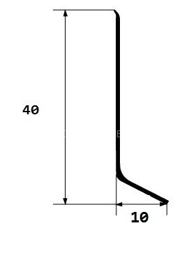 Плинтус напольный алюминиевый 40 мм ПТ-40 черный 3 м