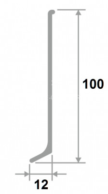 Плинтус напольный алюминиевый 100 мм Диал ПЛ-100 черный 3 м