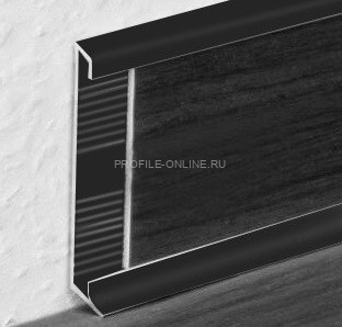 Плинтус для ковролина алюминиевый 60 мм ПО-194 черный матовый 2,7 м