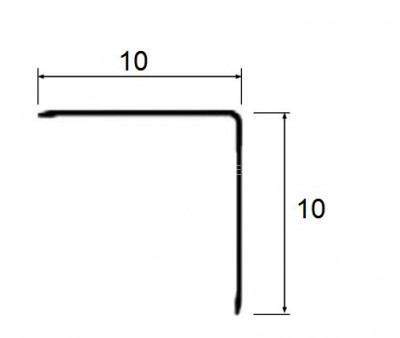 Алюминиевый уголок 10х10 мм PV60-19 черный блестящий 2,7 м