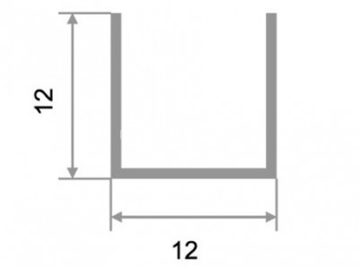 Алюминиевый П-образный профиль П-12х12 черный матовый 2,7 м