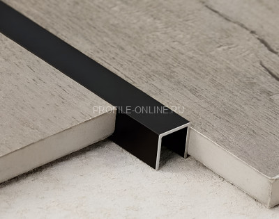 Алюминиевый П-профиль 10х10 мм П-10х10 черный матовый 2,7 м